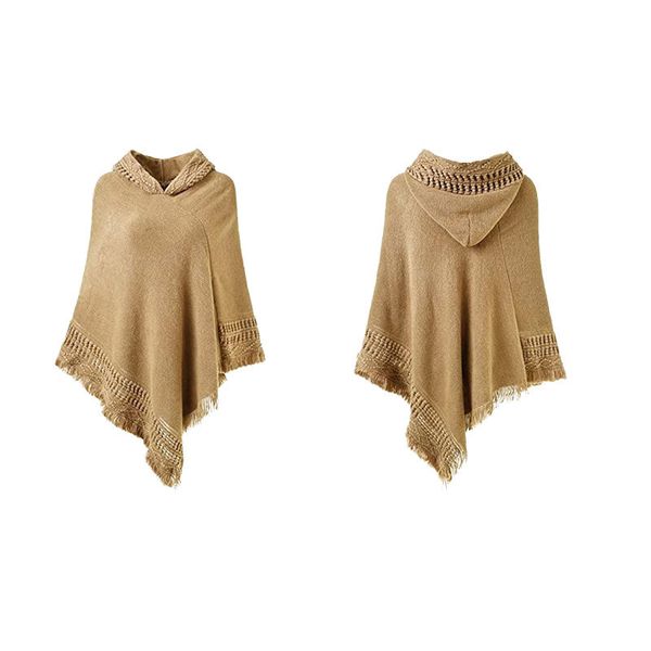 autumn winter knitted cape monochrome pullover sweater hooded shawl, Blue;gray
autumn winter knitted cape monochrome pullover sweater hooded shawl, Blue;gray