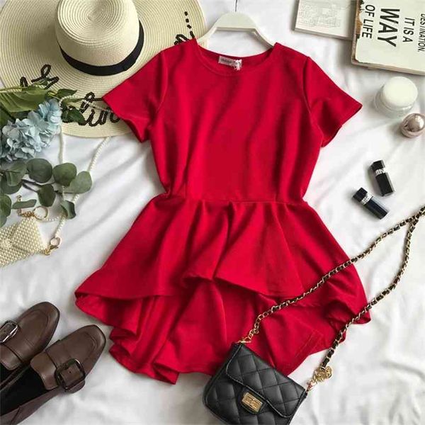 round-necked short-sleeved solid coloured slim waist casual shirt women irregular ruffle color blouse d522 210527, White
round-necked short-sleeved solid coloured slim waist casual shirt women irregular ruffle color blouse d522 210527, White