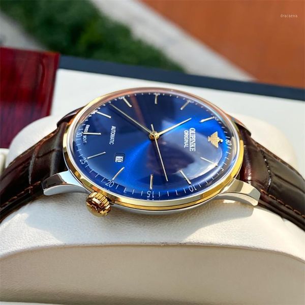 ultra thin fashion men automatic mechanical watch waterproof genuine sapphire business watches reloj hombre wristwatches, Slivery;brown
ultra thin fashion men automatic mechanical watch waterproof genuine sapphire business watches reloj hombre wristwatches, Slivery;brown