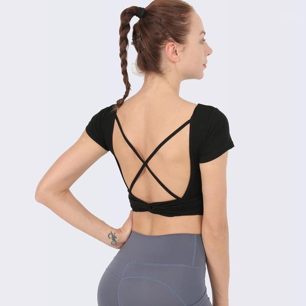 yoga outfit beautiful back sports shirt women short sleeve gym workout hollow out breathable quick dry running crop top
yoga outfit beautiful back sports shirt women short sleeve gym workout hollow out breathable quick dry running crop top