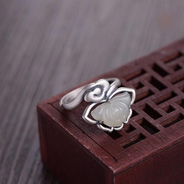 cluster rings natural hetian white jade lotus retro creative opening adjustable ring chinese xiangyun elegant charm women's silver jewe, Golden;silver
cluster rings natural hetian white jade lotus retro creative opening adjustable ring chinese xiangyun elegant charm women's silver jewe, Golden;silver