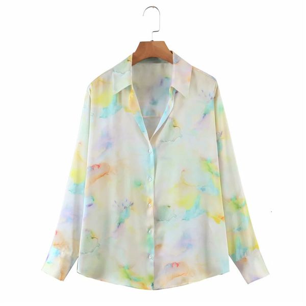 women's blouses & shirts women fashion tie-dye print za spring turn-down collar loose female casual long sleeve single breasted to, White
women's blouses & shirts women fashion tie-dye print za spring turn-down collar loose female casual long sleeve single breasted to, White
