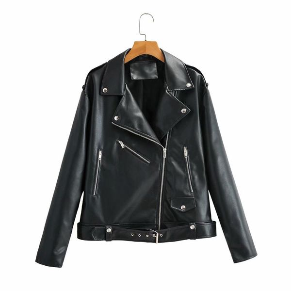 women's leather & faux jacket women casual pu loose motorcycle jackets female streetwear oversized coat korean chic spring brand, Black
women's leather & faux jacket women casual pu loose motorcycle jackets female streetwear oversized coat korean chic spring brand, Black