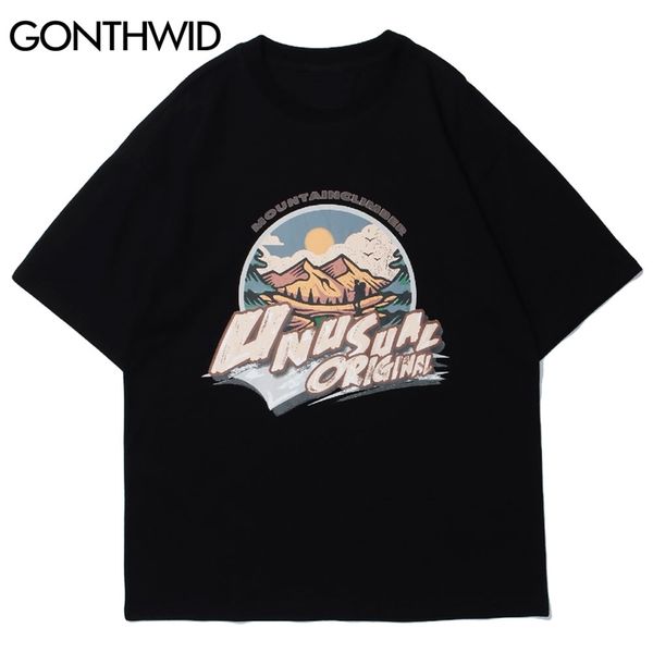 tshirts harajuku mountain climber print t-shirts streetwear summer hip hop fashion casual short sleeve cotton tees 210602, White;black 
tshirts harajuku mountain climber print t-shirts streetwear summer hip hop fashion casual short sleeve cotton tees 210602, White;black