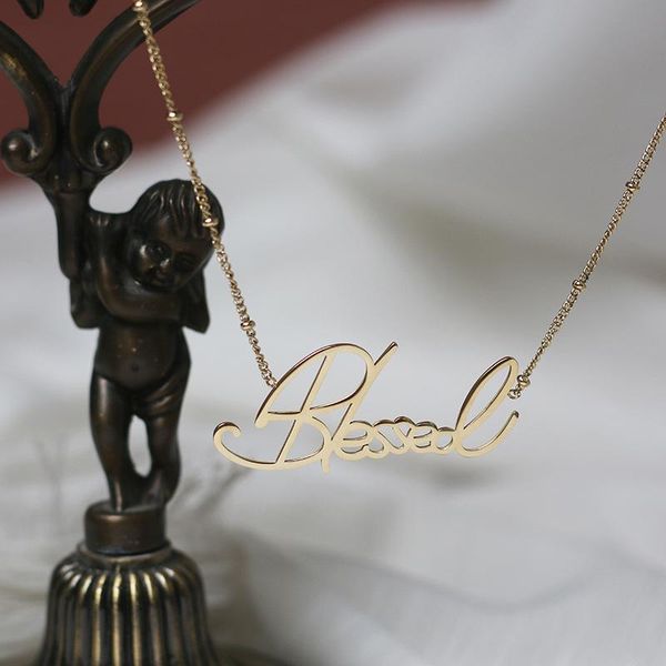 pendant necklaces modagirl customizable name necklace letter gold blessed stainless steel jewelry woman birthday gift, Silver
pendant necklaces modagirl customizable name necklace letter gold blessed stainless steel jewelry woman birthday gift, Silver