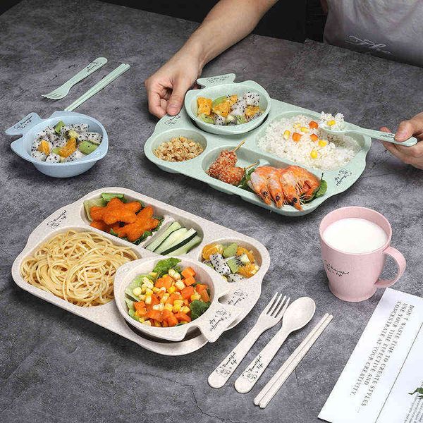 4 pcs/6pcs/children's cutlery set, anti-drop wheat partition plate, suitable for toddlers, children and adults g1210
4 pcs/6pcs/children's cutlery set, anti-drop wheat partition plate, suitable for toddlers, children and adults g1210