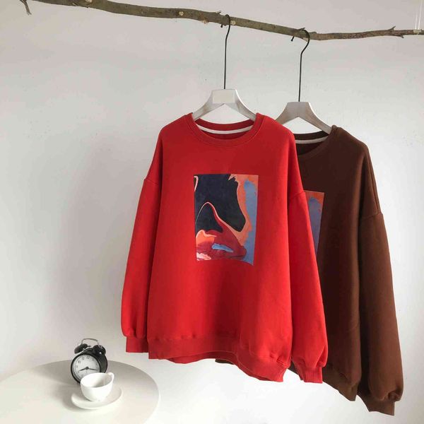 korean style women red abstract painting crew neck fleece pullover boyfriend women's fashion sweatshirt 76w0, Black
korean style women red abstract painting crew neck fleece pullover boyfriend women's fashion sweatshirt 76w0, Black