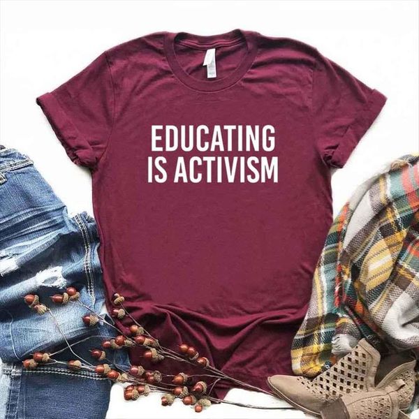 educating is activism print cotton women t shirt casual yong girl tee 6 color drop ship a 14, White
educating is activism print cotton women t shirt casual yong girl tee 6 color drop ship a 14, White