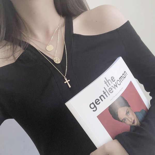 pendant necklaces hebedeer cross necklace chain women round jewelry lover light yellow gold color vintage trendy girl kpop collier, Silver
pendant necklaces hebedeer cross necklace chain women round jewelry lover light yellow gold color vintage trendy girl kpop collier, Silver