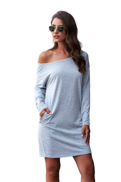 elegant off shoulder slim dress women solid color long sleeve pockets casual mini spring autumn female vestidos dresses, Black;gray
elegant off shoulder slim dress women solid color long sleeve pockets casual mini spring autumn female vestidos dresses, Black;gray