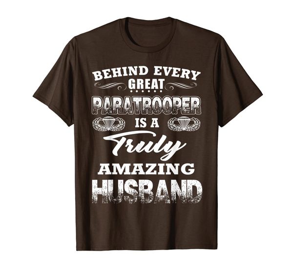 behind every great paratrooper is a truly amazing husband t-shirt, White;black 
behind every great paratrooper is a truly amazing husband t-shirt, White;black