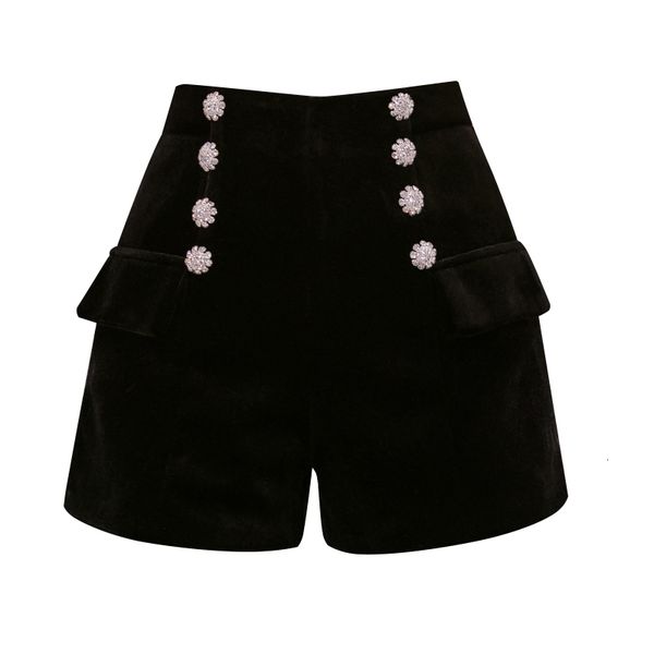 short women winter floral buttons slim mini pants autumn elegant ladies shorts, White;black
short women winter floral buttons slim mini pants autumn elegant ladies shorts, White;black