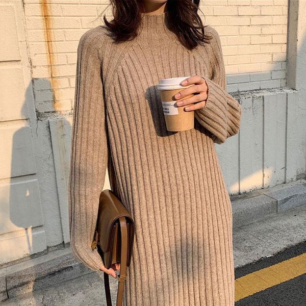 casual dresses winter clothes women autumn warm knitted korean solid pollover thick 2021 jumper woman sweater dress midi, Black;gray
casual dresses winter clothes women autumn warm knitted korean solid pollover thick 2021 jumper woman sweater dress midi, Black;gray