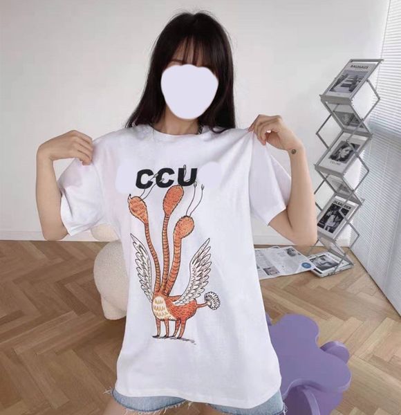 high version 21 spring and summer new fashion three head bird reverse printing letters age reduction lovely leisure women's short sleev, White
high version 21 spring and summer new fashion three head bird reverse printing letters age reduction lovely leisure women's short sleev, White