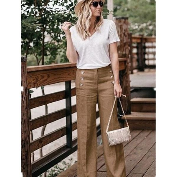 women's pants & capris summer oversized wide leg casual buttons zipper trousers women plus size bottom, Black;white
women's pants & capris summer oversized wide leg casual buttons zipper trousers women plus size bottom, Black;white