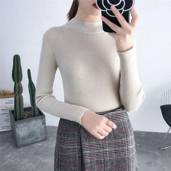 ladies sweatshirt sweater knit high neck slim korean style tight sweet shirt women full turtleneck women's sweaters, White;black
ladies sweatshirt sweater knit high neck slim korean style tight sweet shirt women full turtleneck women's sweaters, White;black