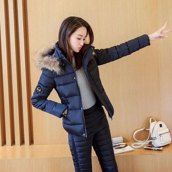 women's two piece pants fashion winter hooded parka cotton coat + padded warm ski suit 2 sets casual tracksuits women clothing x339, White
women's two piece pants fashion winter hooded parka cotton coat + padded warm ski suit 2 sets casual tracksuits women clothing x339, White