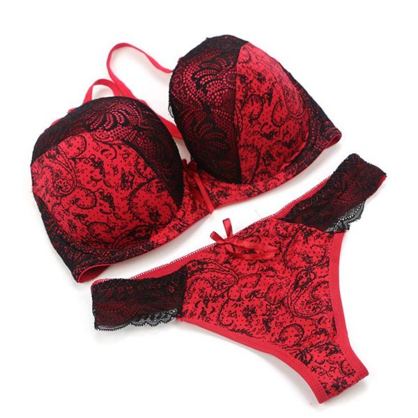 bras sets underwear women c\d cup lingerie set with brief lace printed color matching bra bowknot, Red;black
bras sets underwear women c\d cup lingerie set with brief lace printed color matching bra bowknot, Red;black