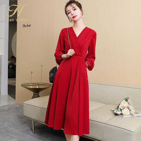 casual dresses h han queen elegant retro french style red party dress 2021 autumn mid-length long sleeve annual meeting vestidos, Black;gray
casual dresses h han queen elegant retro french style red party dress 2021 autumn mid-length long sleeve annual meeting vestidos, Black;gray