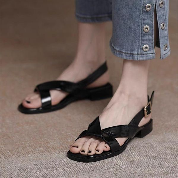 sandals summer women flat shoes korean ladies patent leather cross tie open toe dress slides wedding for bride white, Black
sandals summer women flat shoes korean ladies patent leather cross tie open toe dress slides wedding for bride white, Black
