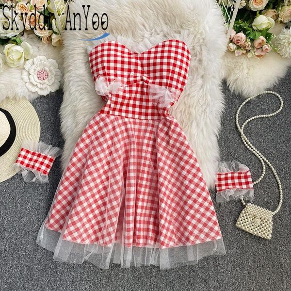 summer woman party dress 2021 hit strapless sleeveless mini short plaid mesh dresses slim a-line elegant girl casual, Black;gray
summer woman party dress 2021 hit strapless sleeveless mini short plaid mesh dresses slim a-line elegant girl casual, Black;gray