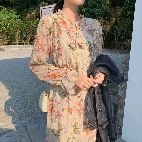 casual dresses dresses vintage floral print women chiffon full sleeve lace-up female dress slim waist midi vestidos spring summer kl1m, Black;gray
casual dresses dresses vintage floral print women chiffon full sleeve lace-up female dress slim waist midi vestidos spring summer kl1m, Black;gray