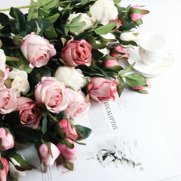 wedding home decoration fake plants flower artificial white tea rose bouquet silk roses pink decorative flowers & wreaths
wedding home decoration fake plants flower artificial white tea rose bouquet silk roses pink decorative flowers & wreaths