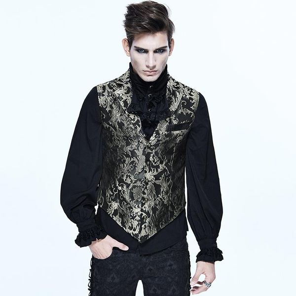men's vests steampunk gothic court style men embroidered waistcoats punk sleeveless v-neck vest coats evening party gentleman dress, Black;white
men's vests steampunk gothic court style men embroidered waistcoats punk sleeveless v-neck vest coats evening party gentleman dress, Black;white