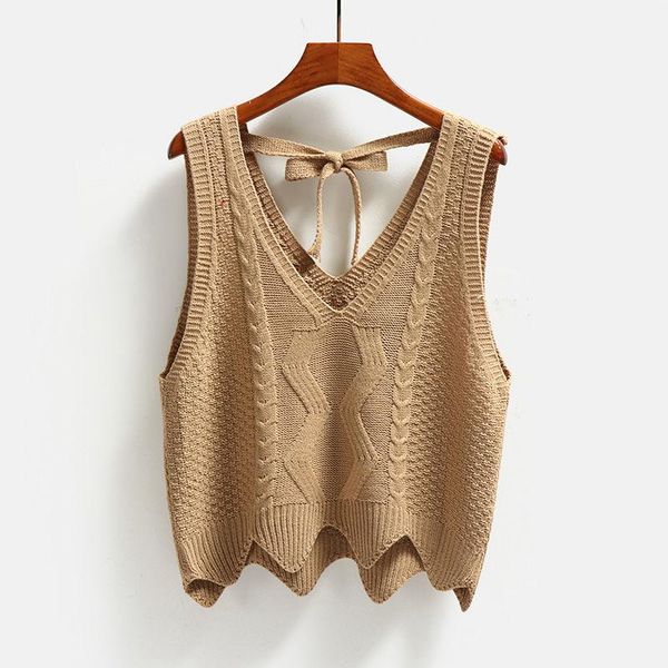 women's vests sweater vest knitted sweaters backless sleeveless pullover v-neck 2021 spring autumn korean female, Black;white
women's vests sweater vest knitted sweaters backless sleeveless pullover v-neck 2021 spring autumn korean female, Black;white