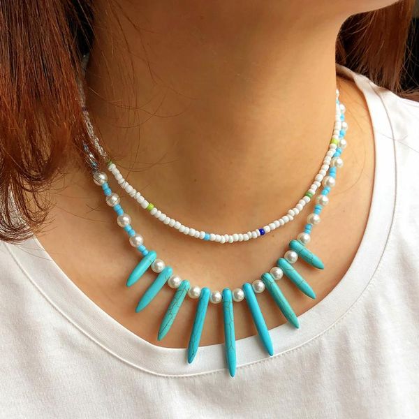 chokers ethnic style turquoise pattern beaded pearl necklace women's jewelry retro multi-layer elegant short clavicle choker, Golden;silver
chokers ethnic style turquoise pattern beaded pearl necklace women's jewelry retro multi-layer elegant short clavicle choker, Golden;silver