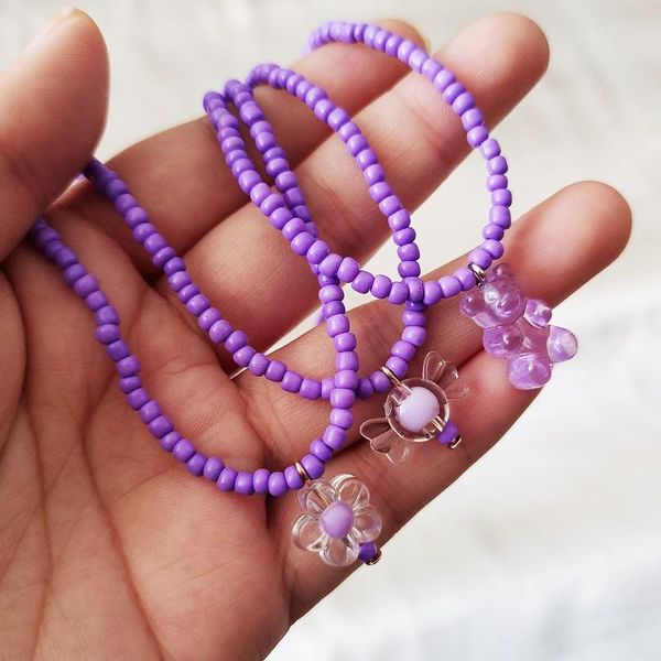 chokers bohemian handmade purple rice bead flower charm choker necklace for`women bear pendent chain fashion jewelry, Golden;silver
chokers bohemian handmade purple rice bead flower charm choker necklace for`women bear pendent chain fashion jewelry, Golden;silver