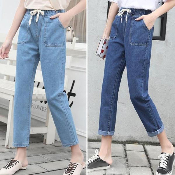 women's pants & capris women casual korean straight leg demin loose student elastic waist harem, Black;white
women's pants & capris women casual korean straight leg demin loose student elastic waist harem, Black;white