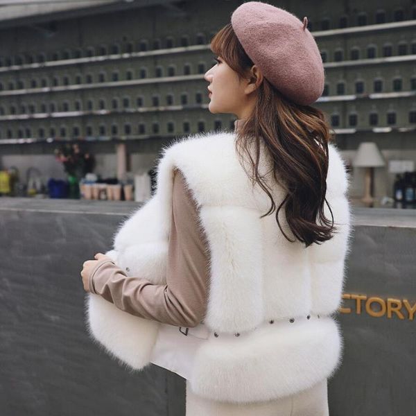 women's fur & faux women 2021 autumn winter vest female fashion artificial sleeveless vests ladies casual warm waistcoat outerwear e244, Black
women's fur & faux women 2021 autumn winter vest female fashion artificial sleeveless vests ladies casual warm waistcoat outerwear e244, Black