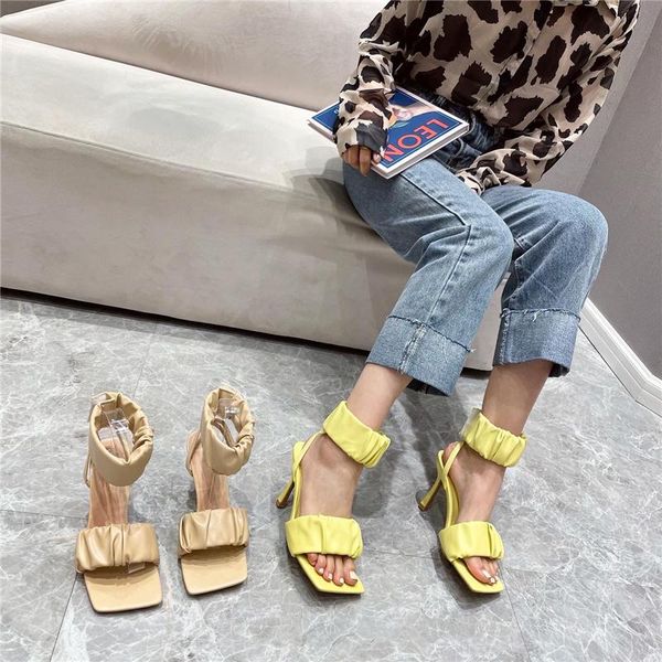 women's shoes spring and summer high heel sandals fashion square toe pleated heels dress, Black
women's shoes spring and summer high heel sandals fashion square toe pleated heels dress, Black