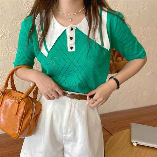 women's t-shirt summer vintage women 2021 short sleeve knitted t-shirts female short-sleeve thin chic cherry fashion, White
women's t-shirt summer vintage women 2021 short sleeve knitted t-shirts female short-sleeve thin chic cherry fashion, White