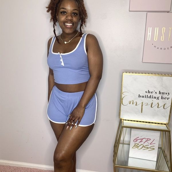 summer sport knitted women two pieces set tracksuit tank tee shorts jogger sweatpant suit outfit matching setby air, Black;white
summer sport knitted women two pieces set tracksuit tank tee shorts jogger sweatpant suit outfit matching setby air, Black;white