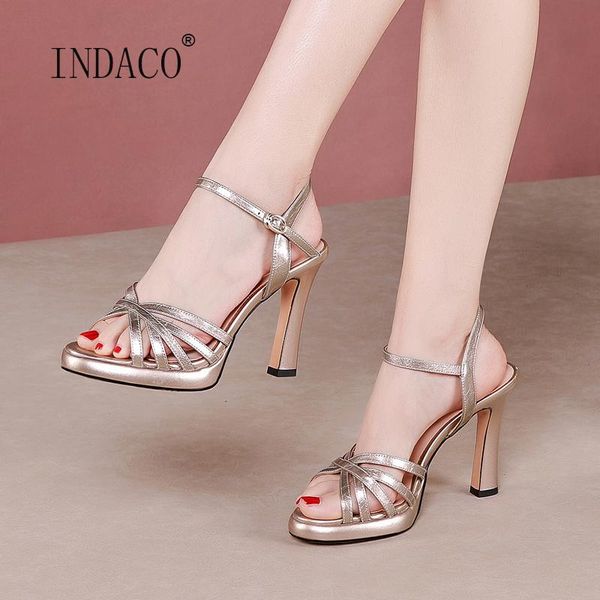 women sandals shoes woman summer high heels 2021 leather fashion, Black