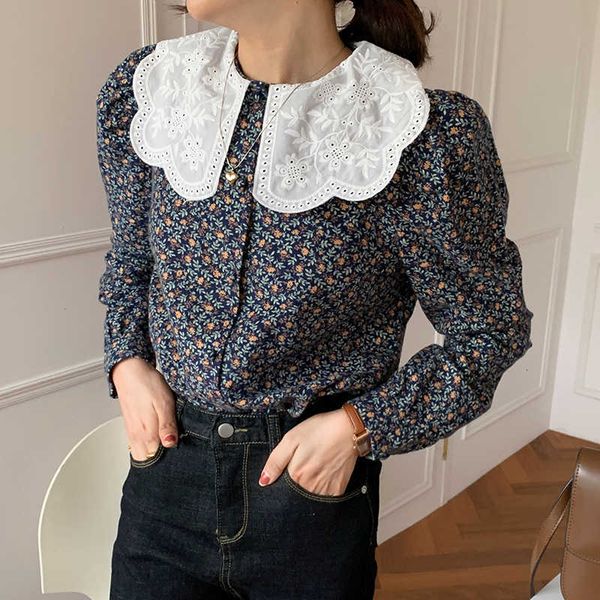 women's blouses & shirts kawaii peter pan collar summer blouse women hollow out lace crochet single breasted blue floral loos, White
women's blouses & shirts kawaii peter pan collar summer blouse women hollow out lace crochet single breasted blue floral loos, White
