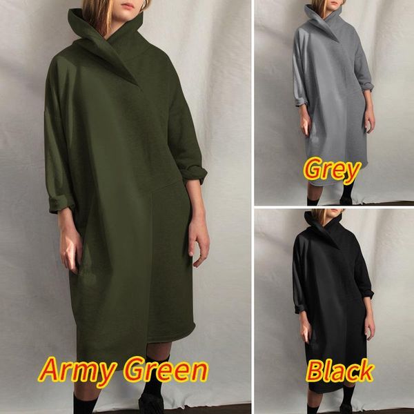 casual dresses zanzea women mid-calf dress 2021 fashion ladies turtleneck vestidos autumn asymmetrical sundress solid robe oversize 5xl, Black;gray
casual dresses zanzea women mid-calf dress 2021 fashion ladies turtleneck vestidos autumn asymmetrical sundress solid robe oversize 5xl, Black;gray