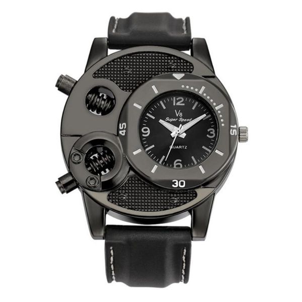 wristwatches v8 men leisure casual wristwatch quartz double movement watch super speed unique style black analog for gifts, Slivery;brown
wristwatches v8 men leisure casual wristwatch quartz double movement watch super speed unique style black analog for gifts, Slivery;brown