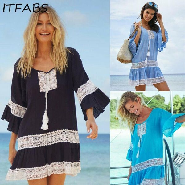 women summer crochet dress beachwear swimwear bikini cover up kaftan women's, White;black
women summer crochet dress beachwear swimwear bikini cover up kaftan women's, White;black
