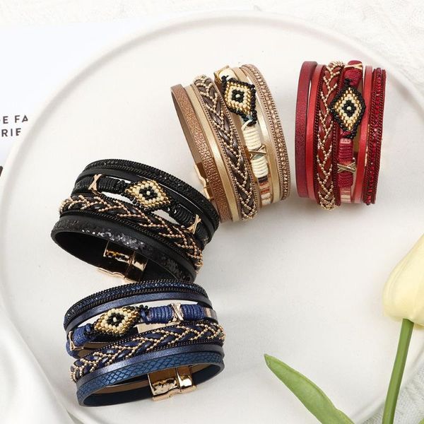 link, chain gift charm design girls jewelry beads bracelet bohemian multilayer, Black
link, chain gift charm design girls jewelry beads bracelet bohemian multilayer, Black