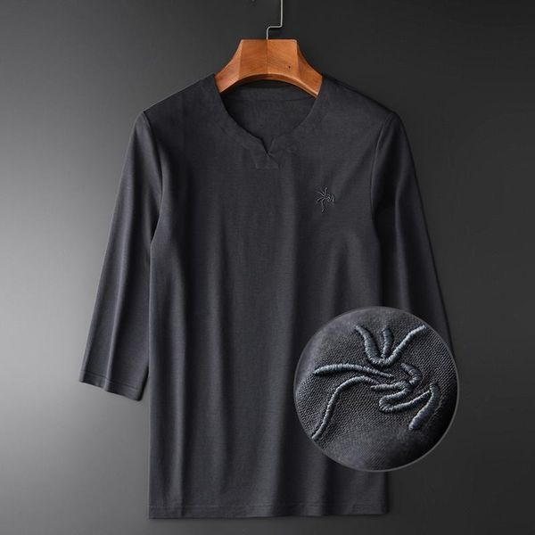 men's casual shirts men shirt luxury chinese style chest embroidery mens solid color three quarter sleeve plus size 4xl, White;black
men's casual shirts men shirt luxury chinese style chest embroidery mens solid color three quarter sleeve plus size 4xl, White;black