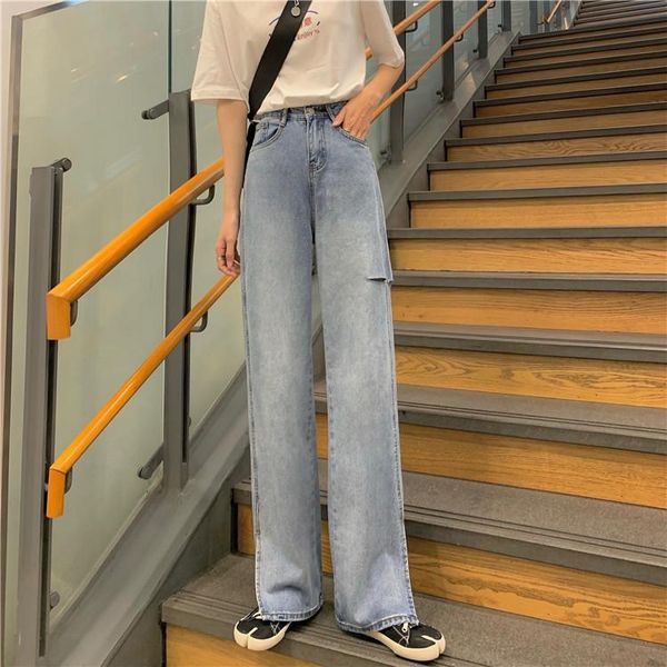 women's jeans stretch woman 2021 fashionale high waist denim loose trousers flared pants women split fork, Blue
women's jeans stretch woman 2021 fashionale high waist denim loose trousers flared pants women split fork, Blue