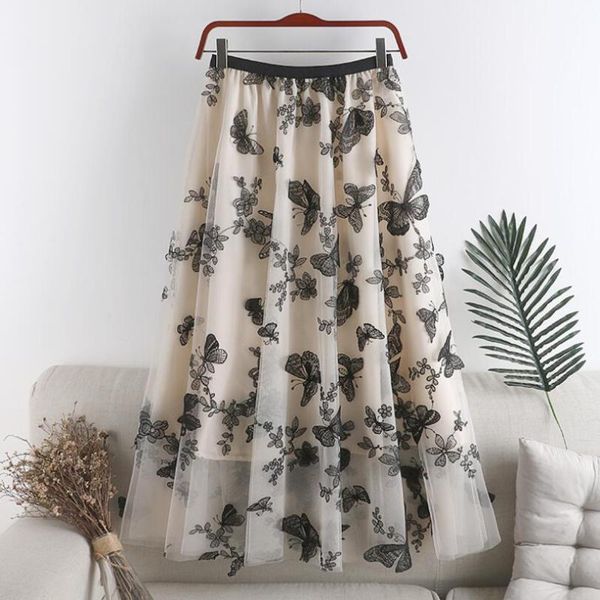 skirts women 2021 spring summer embroidery butterfly mesh a-line skirt female elastic waist midi chic tulle sweet lady jupe w93, Black
skirts women 2021 spring summer embroidery butterfly mesh a-line skirt female elastic waist midi chic tulle sweet lady jupe w93, Black