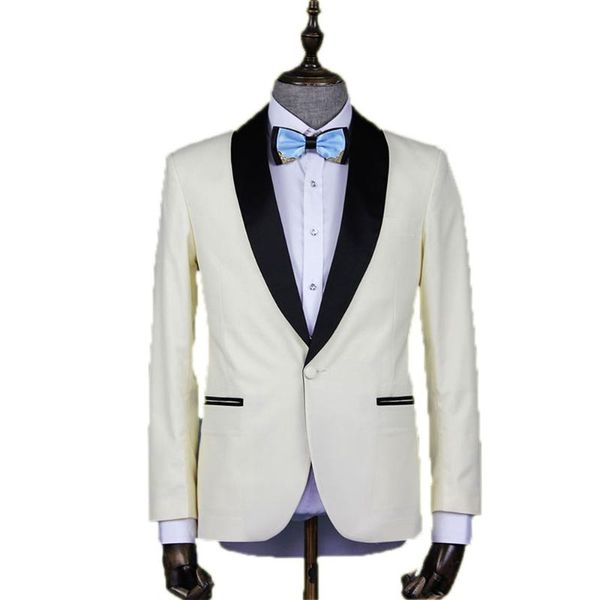 men's suits & blazers beige mens suit 2 piece set leisure v neck black shawl lapel groomsmen tuxedos for wedding (jacket+pants) in stoc, White;black
men's suits & blazers beige mens suit 2 piece set leisure v neck black shawl lapel groomsmen tuxedos for wedding (jacket+pants) in stoc, White;black