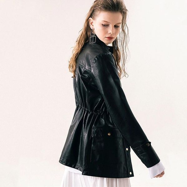 women's leather & faux handsome loose profile version sheepskin real women windbreaker type hunting jacket, Black
women's leather & faux handsome loose profile version sheepskin real women windbreaker type hunting jacket, Black