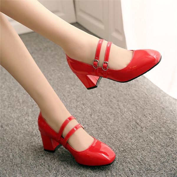 big size 32-43 spring & autumn women sweet med heels mary janes pumps 4 colors dress shoes, Black
big size 32-43 spring & autumn women sweet med heels mary janes pumps 4 colors dress shoes, Black