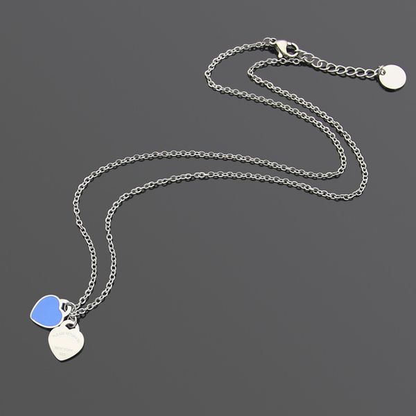 titanium steel jewelry wholesale double heart necklace red and green pink drop oil, Silver
titanium steel jewelry wholesale double heart necklace red and green pink drop oil, Silver