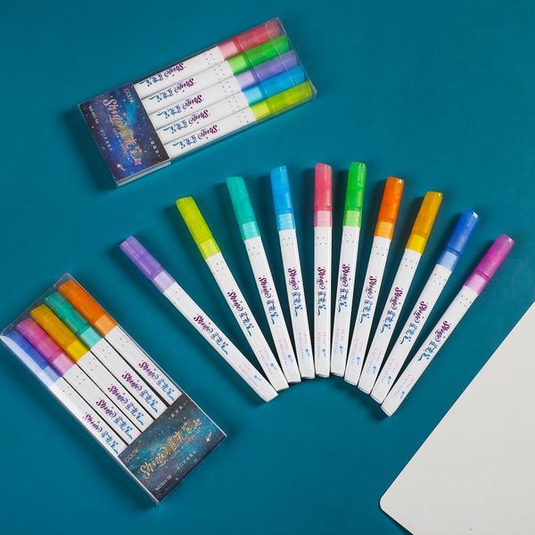 pcs/box shiny highlighter pens students creativity art painting sketches marker school office stationery supplies kawaii highlighters, Black;red
pcs/box shiny highlighter pens students creativity art painting sketches marker school office stationery supplies kawaii highlighters, Black;red
